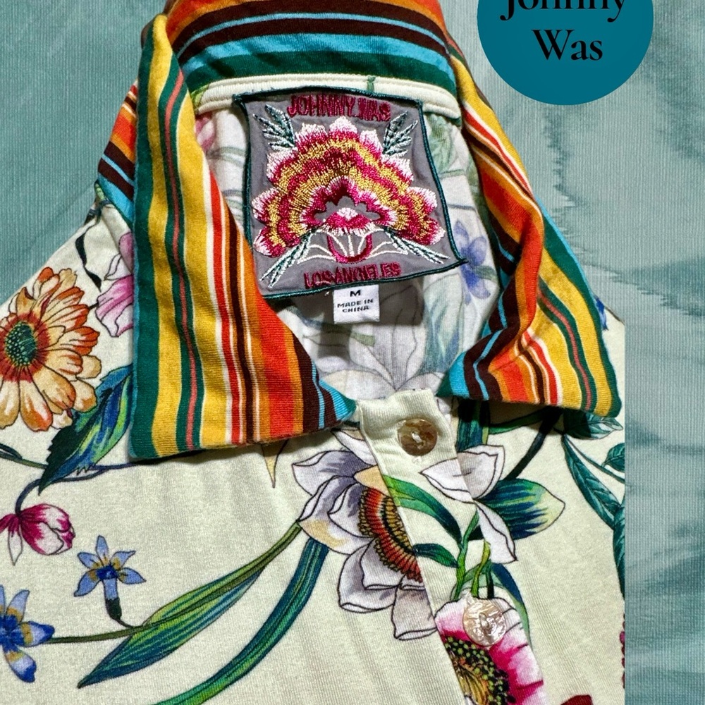 Johnny Was Multicolor Floral Shirt